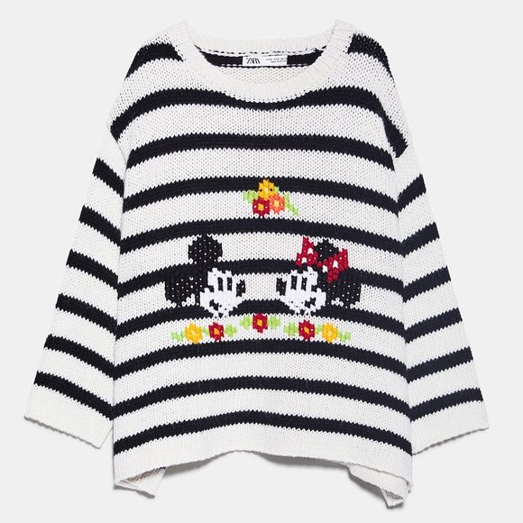 NEW Zara Mickey Minnie Mouse Disney Stripe Sweater - Picture 9 of 14